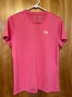 Under Armour Men's Heathered Pink Crew Performance Tee